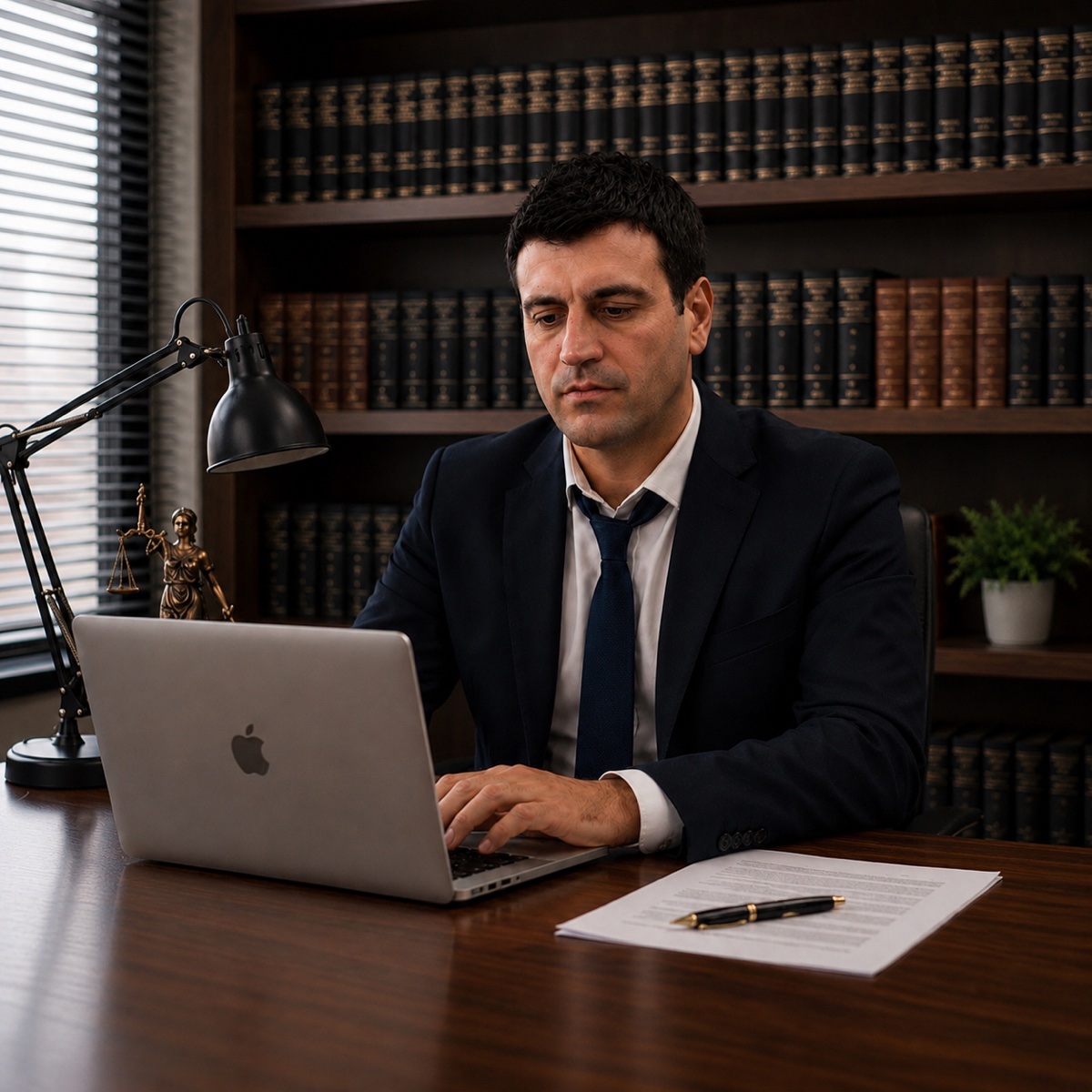 Marko za radnim stolom, u radu na prevodu